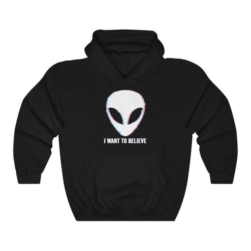 I Want To Believe Alien Head Trippy Ufo Unisex Hoodie