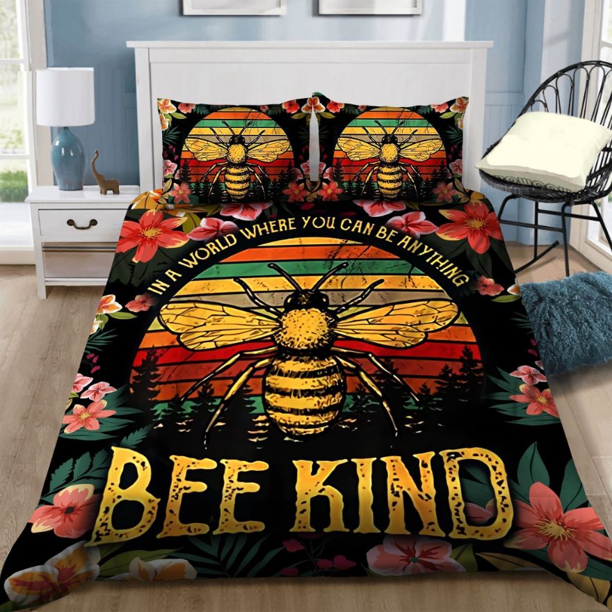 In A World Where You Can Be Anything Bee Kind Cotton Bedding Sets