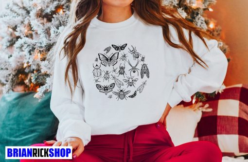 Insect Sweatshirt, Bug Lover Butterfly Mothforest Floor Unisex Sweatshirt