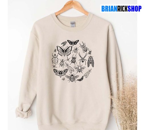 Insect Sweatshirt, Bug Lover Butterfly Mothforest Floor Unisex Sweatshirt