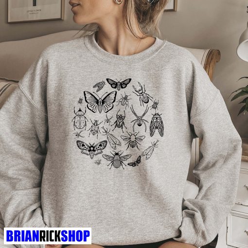 Insect Sweatshirt, Bug Lover Butterfly Mothforest Floor Unisex Sweatshirt