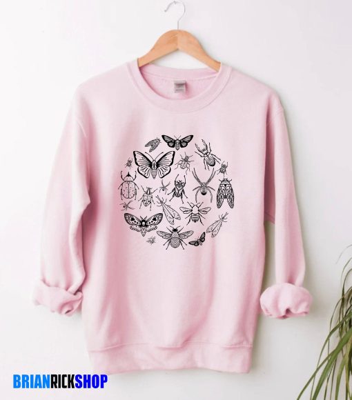 Insect Sweatshirt, Bug Lover Butterfly Mothforest Floor Unisex Sweatshirt