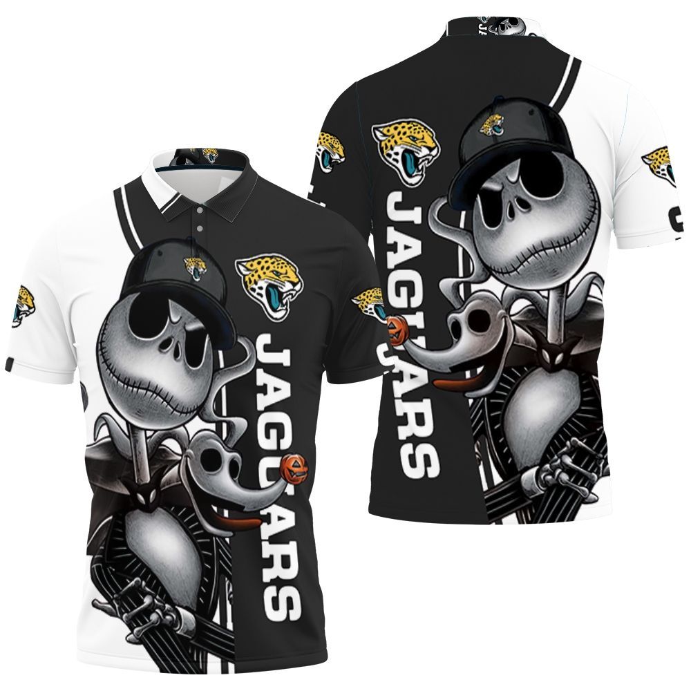 Jacksonville Jaguars Jack Skellington And Zero Polo Shirt All Over Print Shirt 3d T-shirt