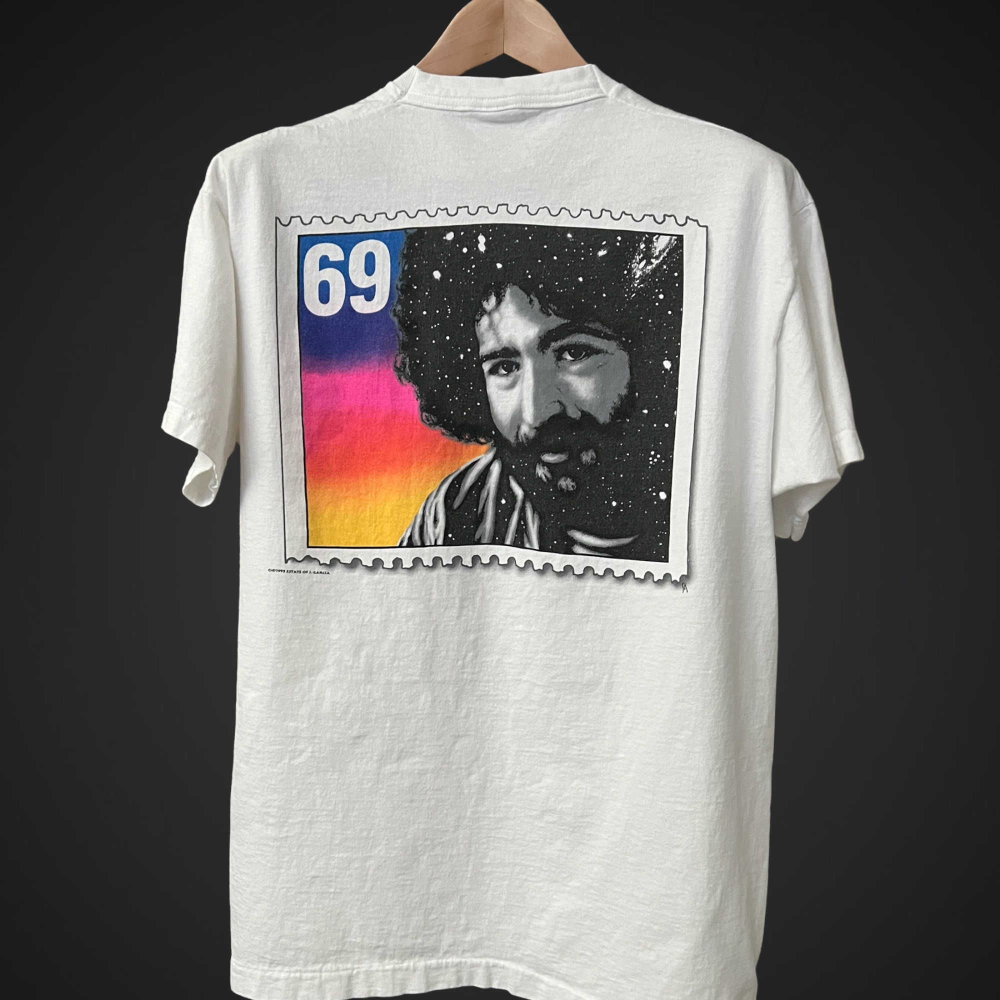 Jerry Garcia Grateful 1995 Dead Unisex T-Shirt Stamp