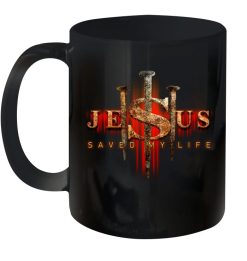 Jesus Saved My Life Christian Prayer Premium Sublime Ceramic Coffee Mug Black