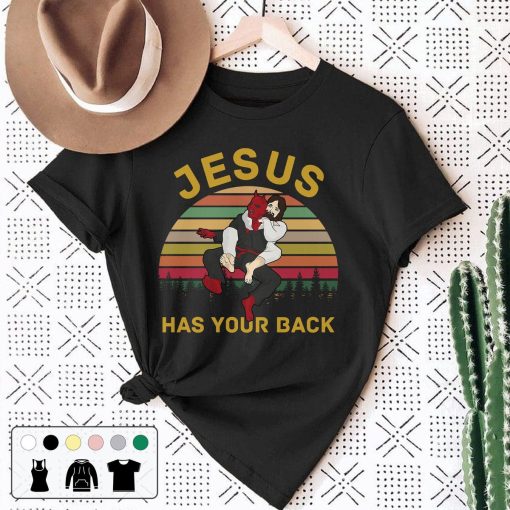 Jiu Jitsu Jesus Has Your Back Vintage Unisex T-Shirt