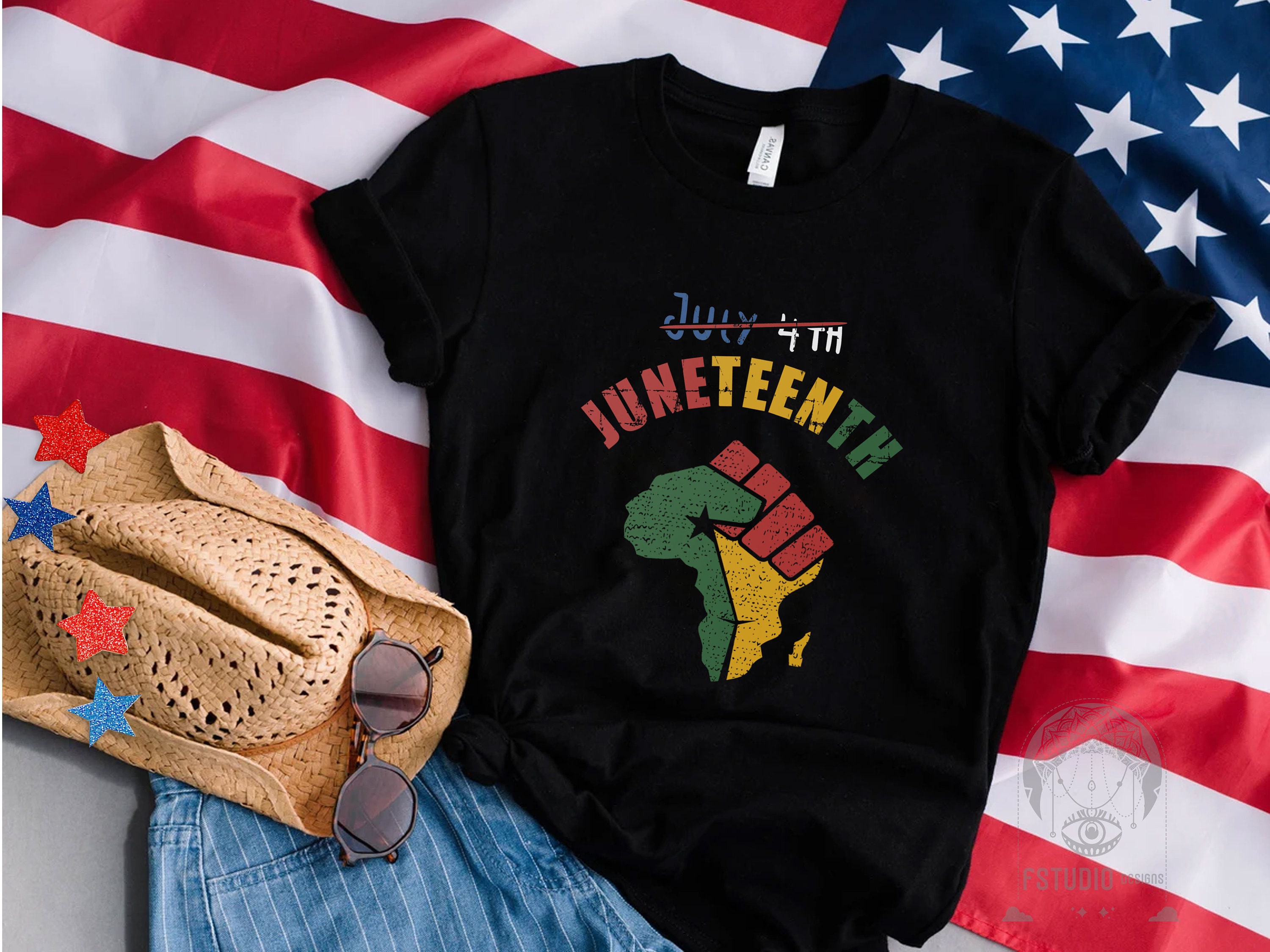 Juneteenth Independence Day Black Dad Power Freedom Unisex T-Shirt