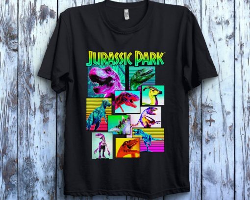 Jurassic Park Dinosaurs Of The Park Neon Retro T-Shirt