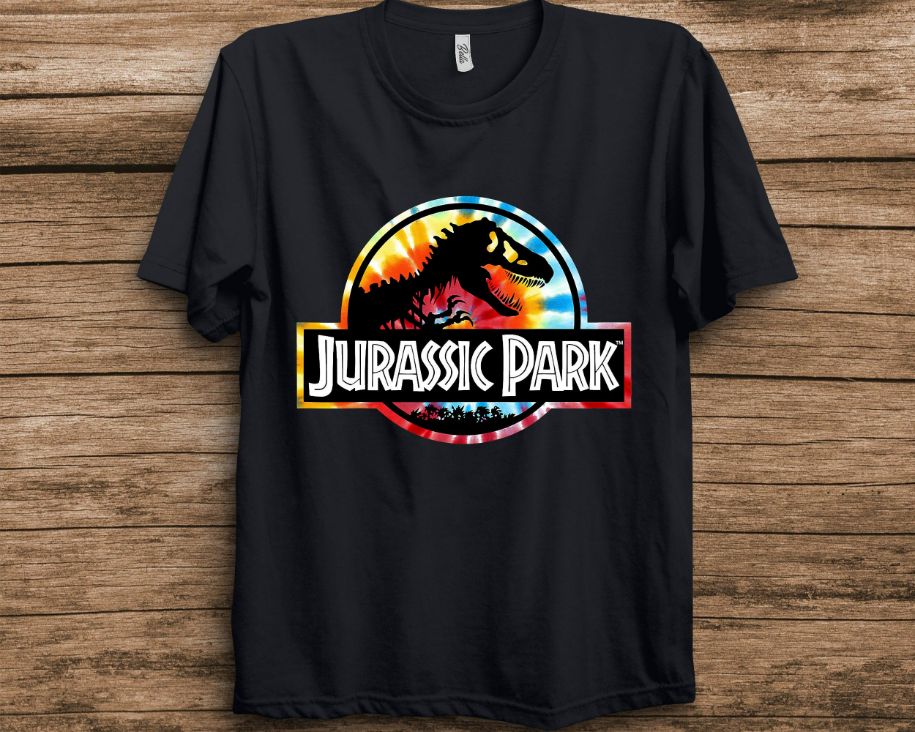 Jurassic Park Tie Dye Circle Logo Graphic T-Shirt