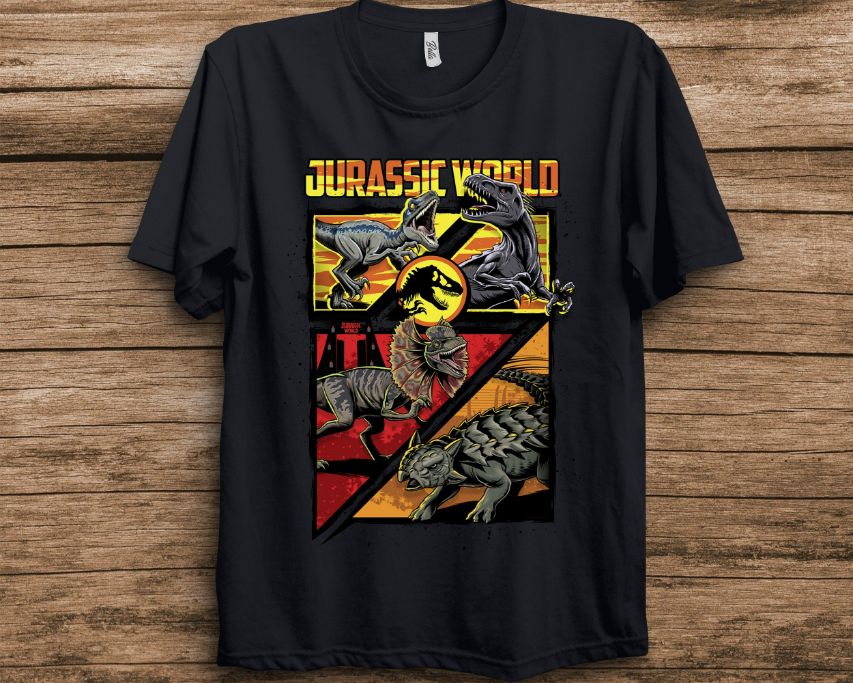 Jurassic World 3 Dinosaur Battle Panels Jurassic World Dominion Unisex Adult Shirt