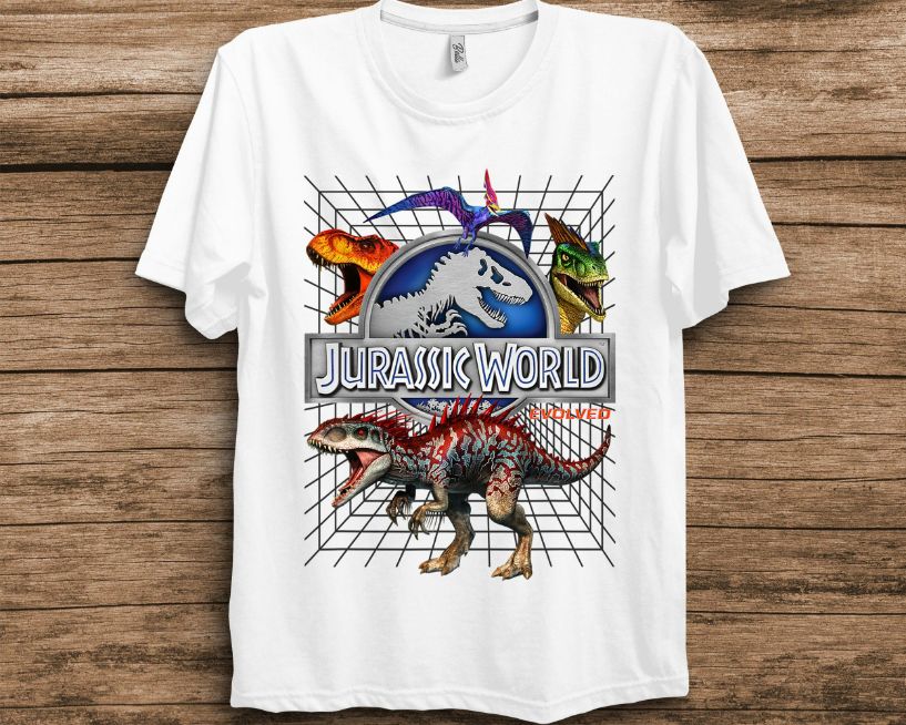 Jurassic World Evolved Dino Grid T-Rex Graphic T-Shirt