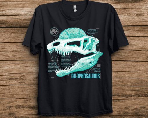 Jurassic World Fallen Kingdom Teal Dilophosaurus Shirt