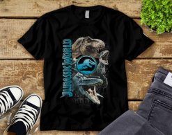 Jurassic World Two Dinosaurs Logo Stack Graphic Jurassic World Dominion Jurassic Park 3 2022 Unisex Tee Adult Shirt