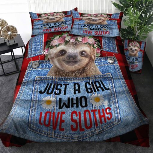 Just A Girl Who Love Sloths Cotton Bedding Sets