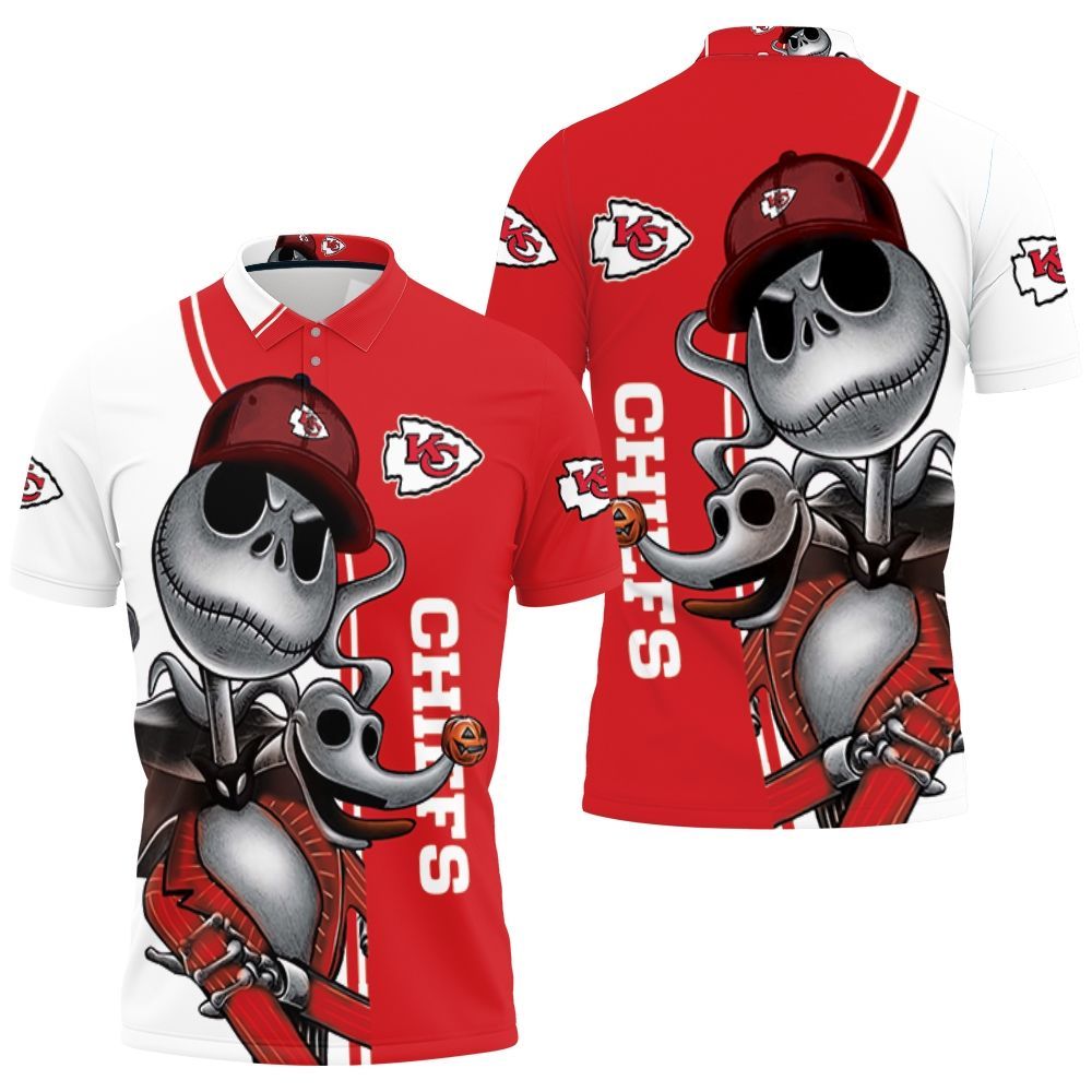 Kansas City Chiefs Jack Skellington And Zero Polo Shirt All Over Print Shirt 3d T-shirt