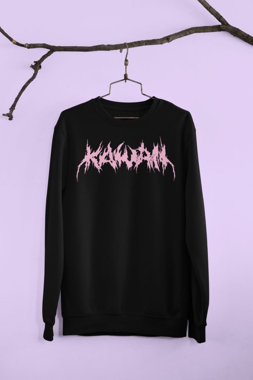 Kawaii Black, Death Metal Pastel Goth Unisex Sweatshirt