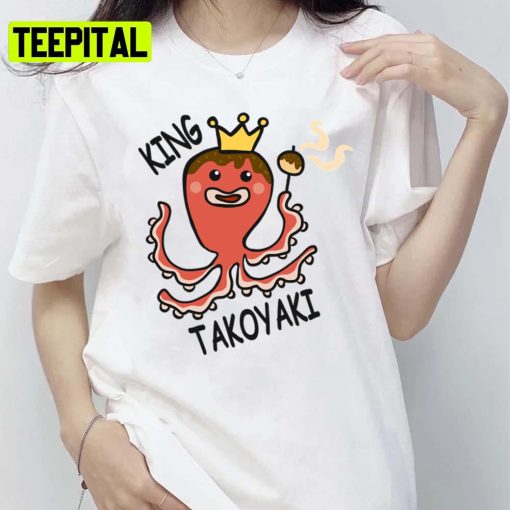 King Octopus Kawaii Takoyaki Cute Japanese Food Vintage Unisex T-Shirt