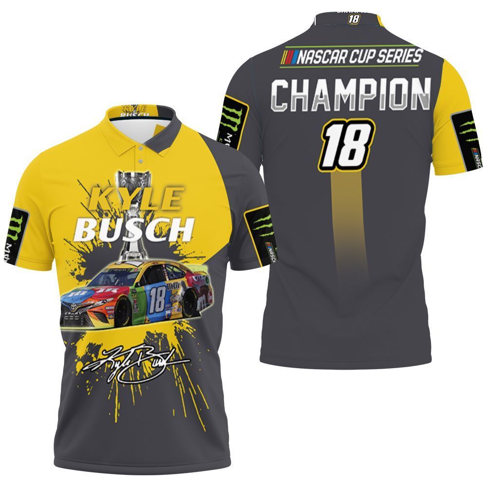 Kyle Busch Nascar Champion 2021 Signed Fan 3d Polo Shirt Jersey All Over Print Shirt 3d T-shirt
