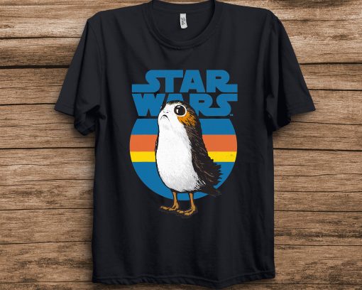 Last Jedi Porg Retro Stripes Logo Graphic Star Wars Unisex T-Shirt