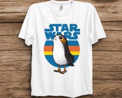 Last Jedi Porg Retro Stripes Logo Graphic Star Wars Unisex T-Shirt