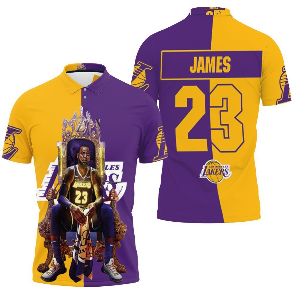Lebron James On Throne Los Angles Lakers Legend Printed 3d Polo Shirt Jersey All Over Print Shirt 3d T-shirt