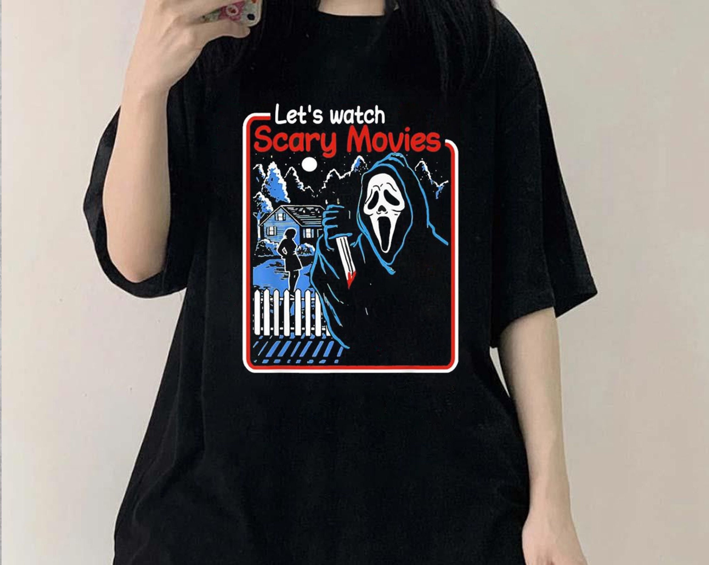Lets Watch Scary Movies Scream Horror Ghostface 90s Unisex T-Shirt