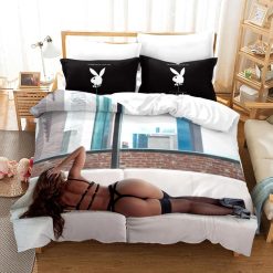 Lifestyle Playboy Logo On Pillowcase Bedding Set