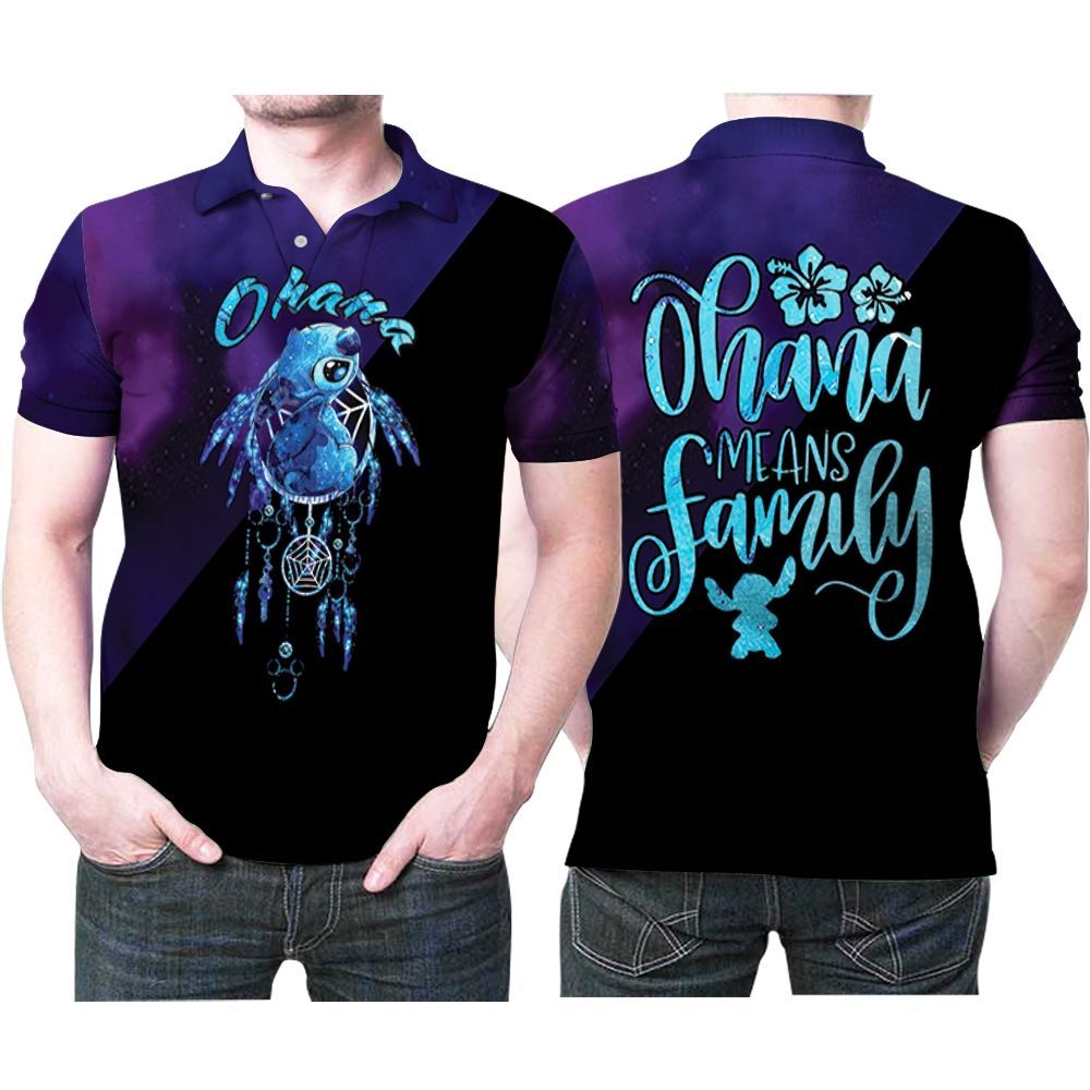 Lilo And Stitch Ohana Means Family Dreamcatcher Galaxy Style 3d Polo Shirt All Over Print Shirt 3d T-shirt