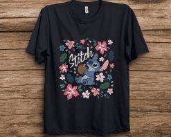 Lilo & Stitch Floral Stitch Coconut Portrait Disney Unisex T-Shirt