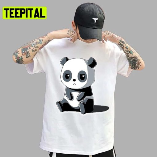 Lonely Cute Panda Training Design Unisex T-Shirt