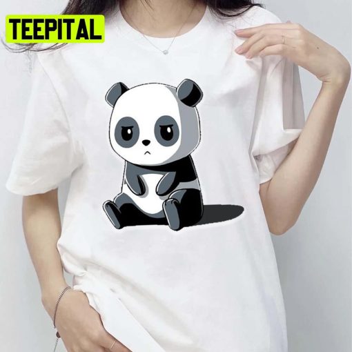 Lonely Cute Panda Training Design Unisex T-Shirt