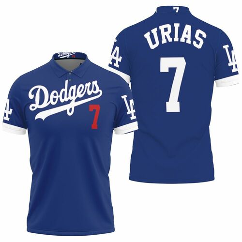 Los Angeles Dodgers Julio Urias 7 2020 Mlb Blue Inspired Style Polo Shirts