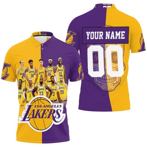 Los Angeles Lakers Skull Logo Nba Western Conference Personalized Polo Shirt All Over Print Shirt 3d T-shirt