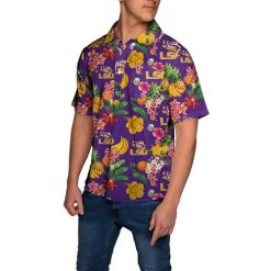 Lsu Tigers Ncaa Fruit Flair Mens Short Sleeve Polo Shirt 3d All Over Print Shirt3745 All Over Print Shirt 3d T-shirt