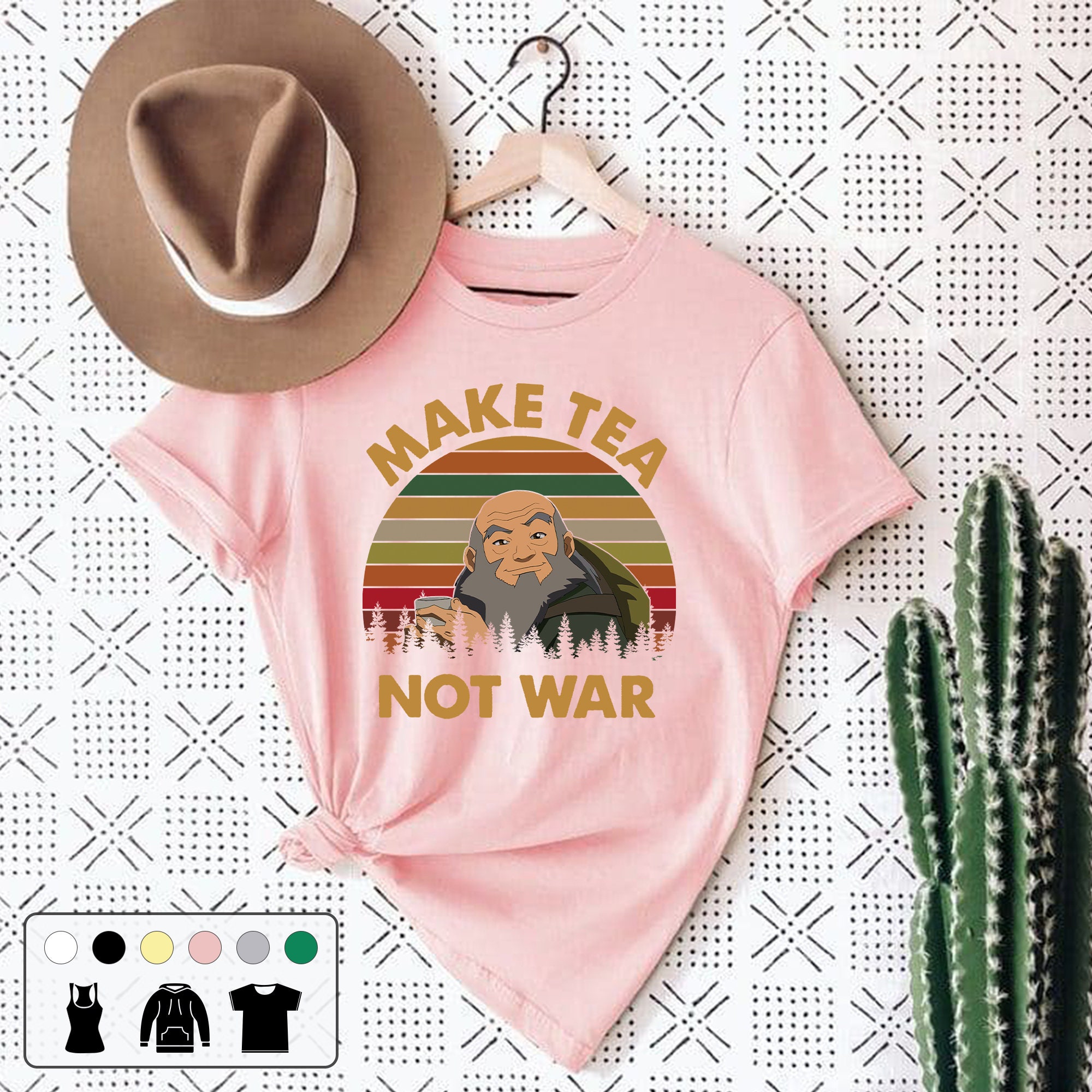 Make Tea Not War Peaceful Samurai Tea Drinker Retro Unisex T-Shirt