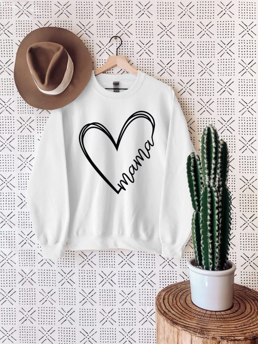 Mama Heart White Art Unisex Sweatshirt