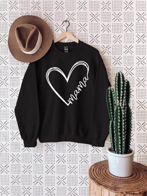 Mama Heart White Art Unisex Sweatshirt