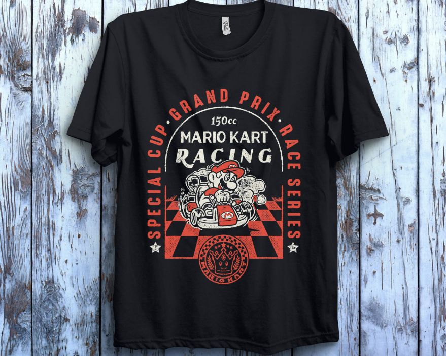 Mario Kart Mario Grand Prix Vintage Poster T-Shirt