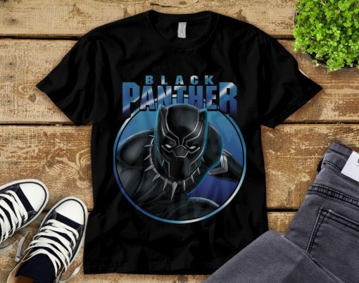 Marvel Avengers Black Panther Wakanda Forever Circle Portrait Unisex Tee Adult T-Shirt