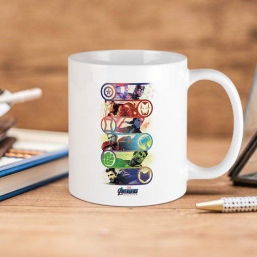 Marvel Badges Of Avengers Endgame Premium Sublime Ceramic Coffee Mug White