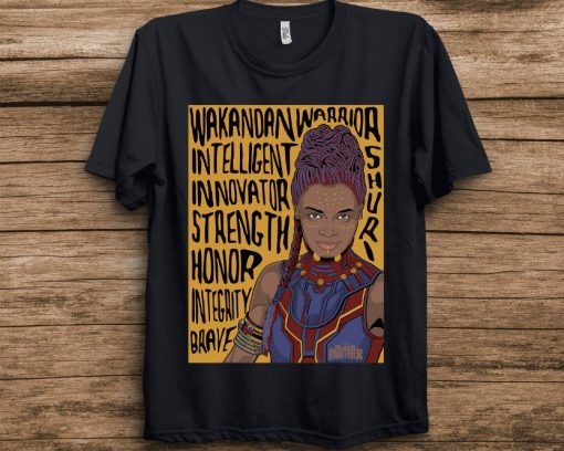 Marvel Black Panther 2 Movie Shuri Word Art Wakanda Forever Unisex T-Shirt