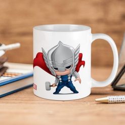 Marvel Chibi Thor Stylized Premium Sublime Ceramic Coffee Mug White