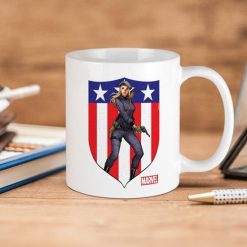 Marvel Comics 4th Of July Independence Day Agent Carter Standing Premium Sublime Ceramic Coffee Mug White