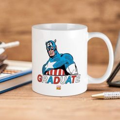 Marvel Comics Captain America Graduate Premium Sublime Ceramic Coffee Mug White