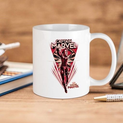 Marvel Comics Captain Marvel Shining Premium Sublime Ceramic Coffee Mug White