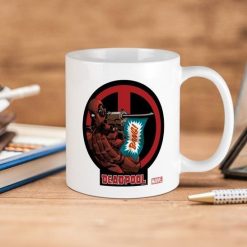 Marvel Comics Deadpool Flag Premium Sublime Ceramic Coffee Mug White