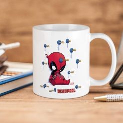 Marvel Comics Deadpool Toy Darts Premium Sublime Ceramic Coffee Mug White