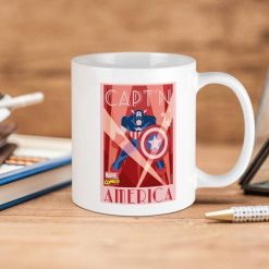 Marvel Comics Decco Captain America Premium Sublime Ceramic Coffee Mug White