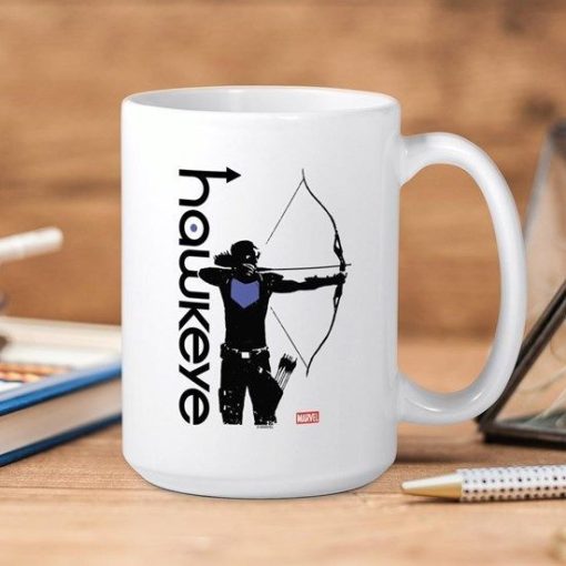 Marvel Comics Hawkeye Bow Premium Sublime Ceramic Coffee Mug White