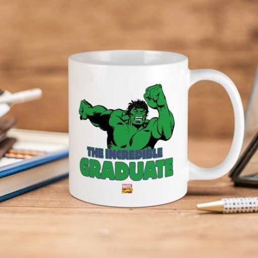 Marvel Comics Hulk The Incredible Graduate Premium Sublime Ceramic Coffee Mug White